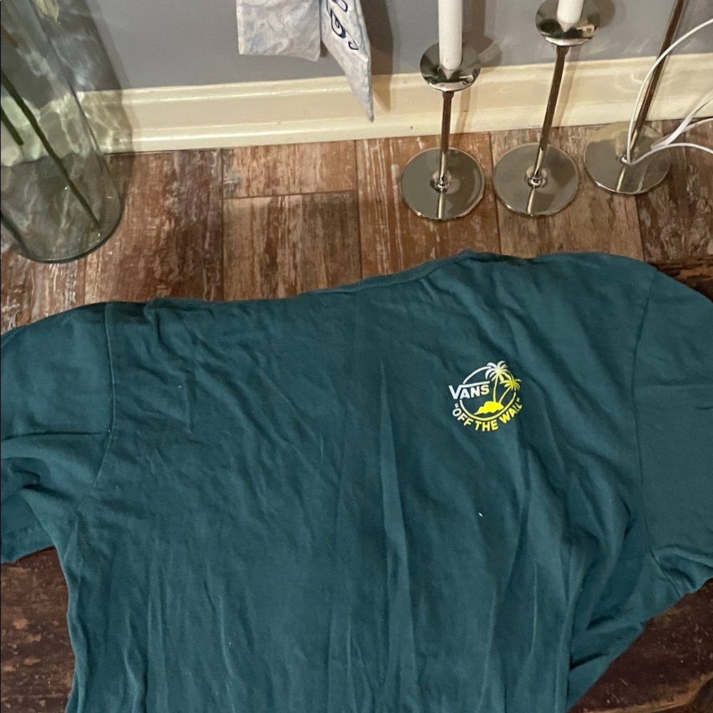 Vans Teal T-Shirt with Yellow Graphic